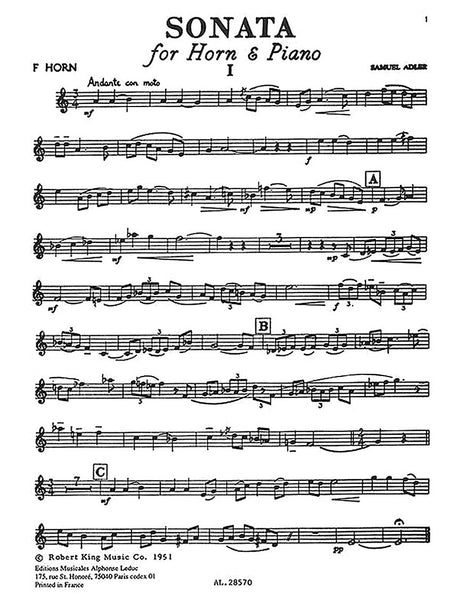 Adler: Horn Sonata