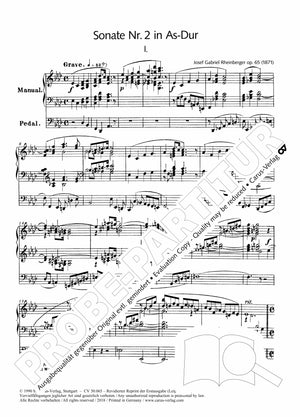 Rheinberger: Organ Sonata No. 2 in A-flat Major, Op. 65