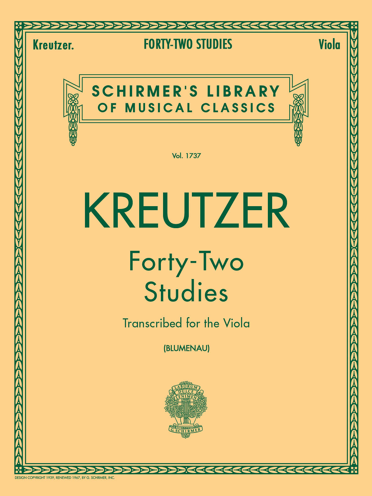Kreutzer: 42 Études (trans. for viola)