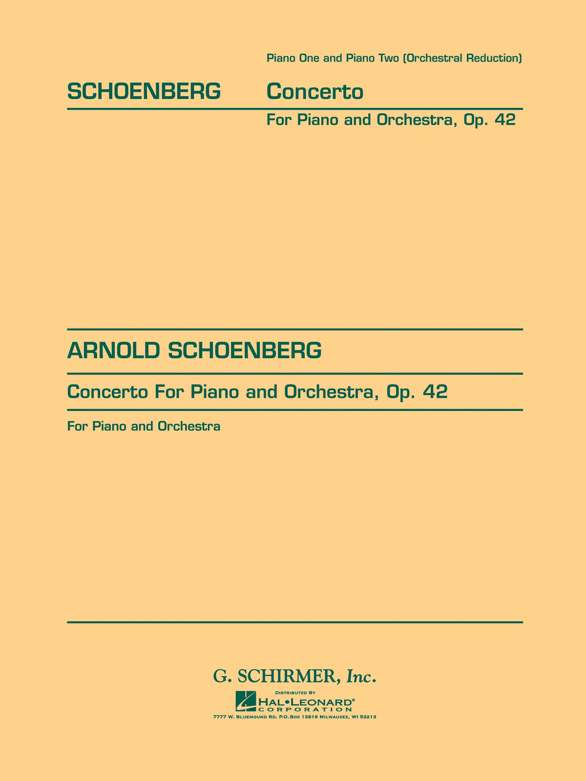 Schoenberg: Piano Concerto, Op. 42