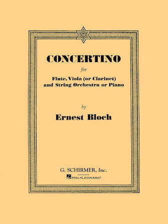 Bloch: Concertino for Flute and Viola or Clarinet
