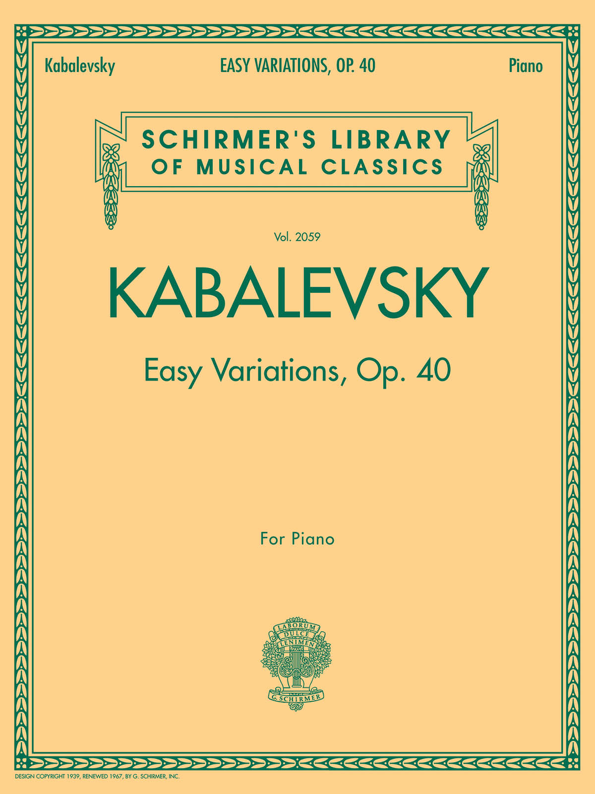 Kabalevsky: Easy Variations, Op. 40