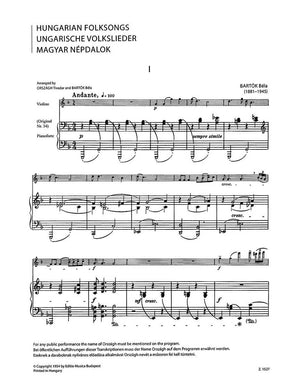 Bartók: Hungarian Folksongs (trans. Országh)