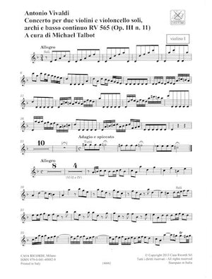 Vivaldi: L'Estro Armonico, RV 565, Op. 3, No. 11
