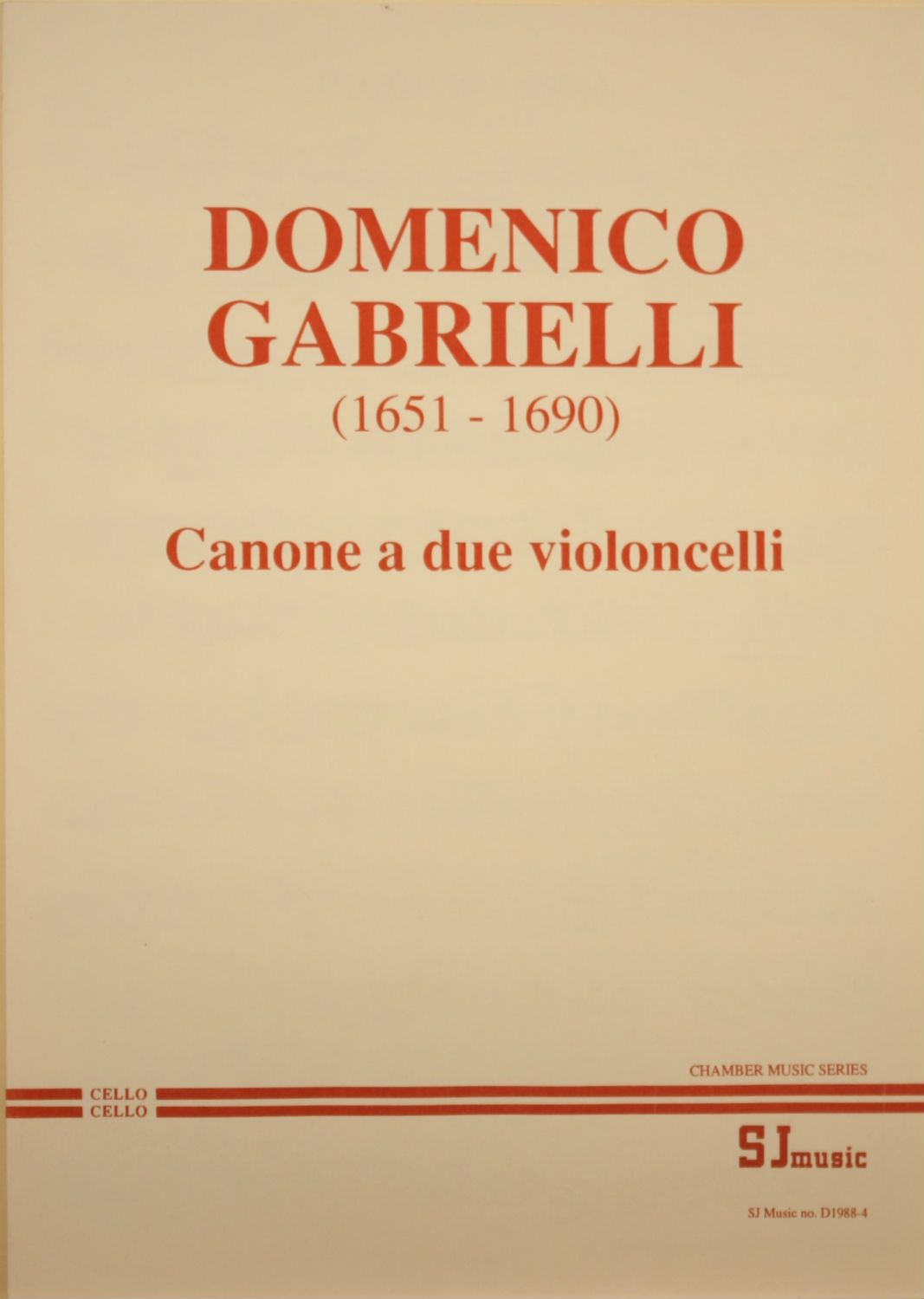 Gabrielli: Canon for 2 Cellos