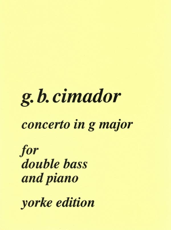 Cimador: Bass Concerto in G Major