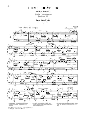 Schumann: Coloured Leaves (Bunte Blätter), Op. 99