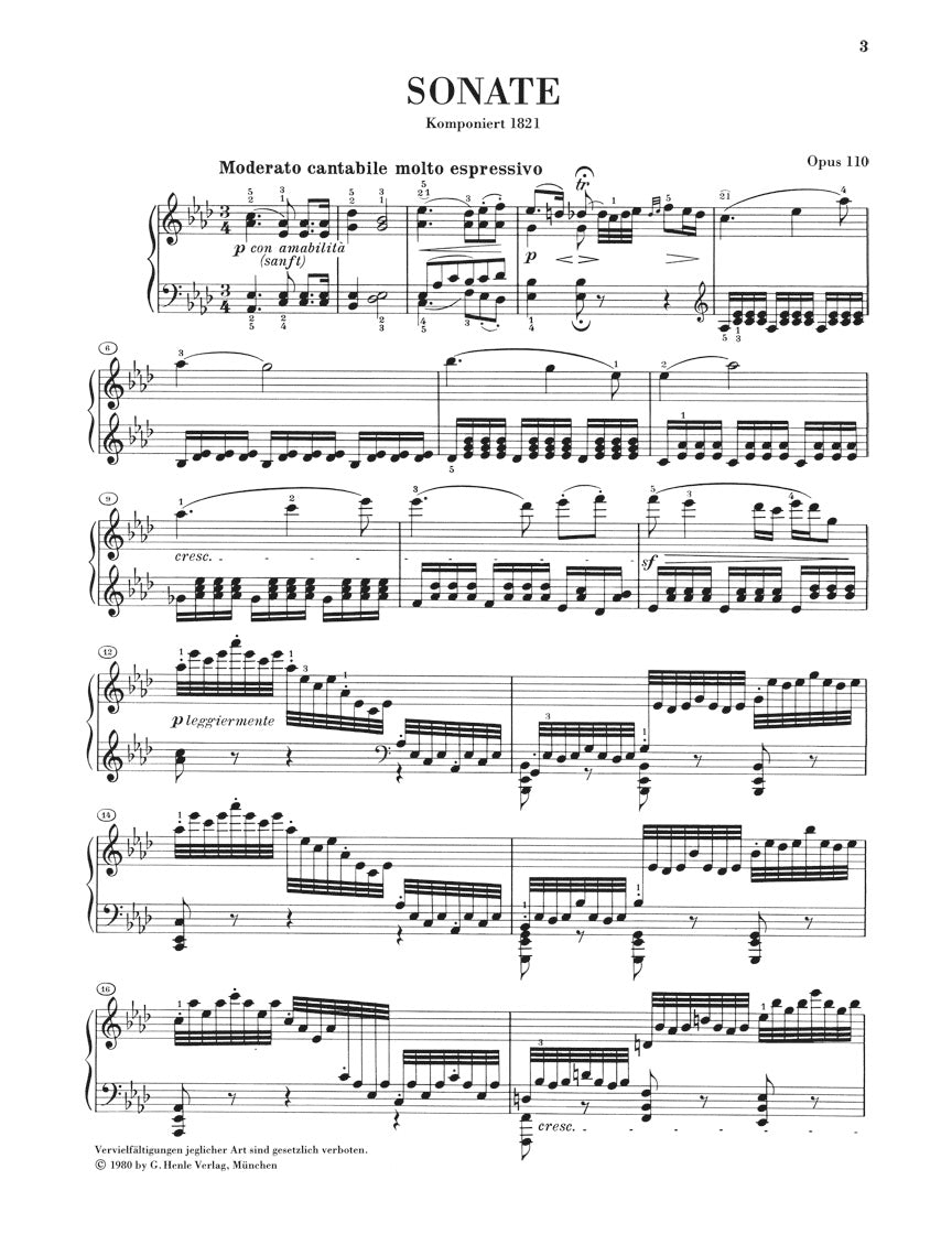 Ficks　Music　Sonata　in　No.　Major,　Op.　31　A-flat　Piano　Beethoven:　110