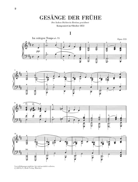 Schumann: Gesänge der Frühe, Op. 133