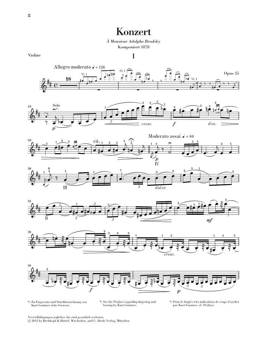 Rejse acceleration fodspor Tchaikovsky: Violin Concerto in D Major, Op. 35 - Ficks Music