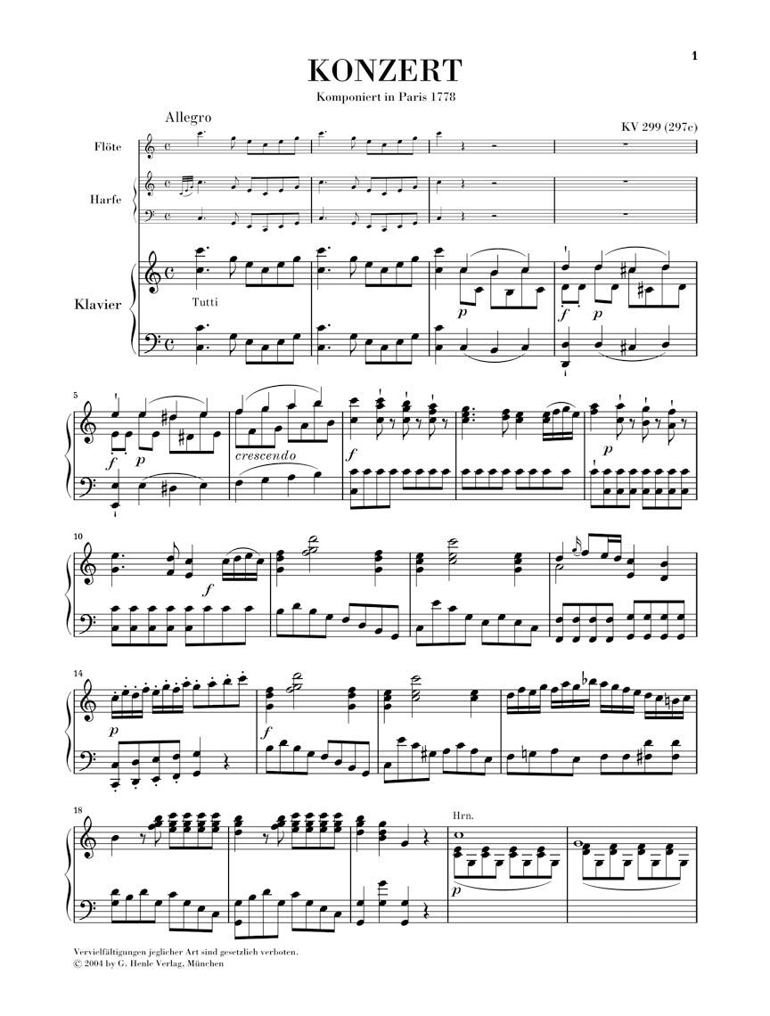 Mozart: Concerto for Flute, Harp and Orchestra, K. 299 (297c)