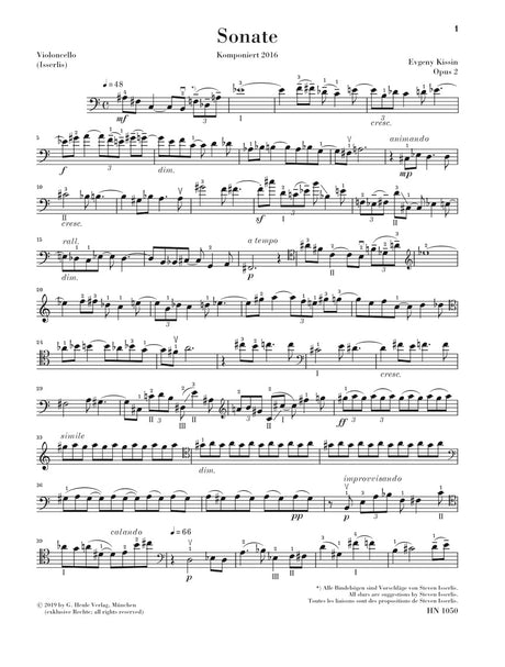 Kissin: Cello Sonata, Op. 2