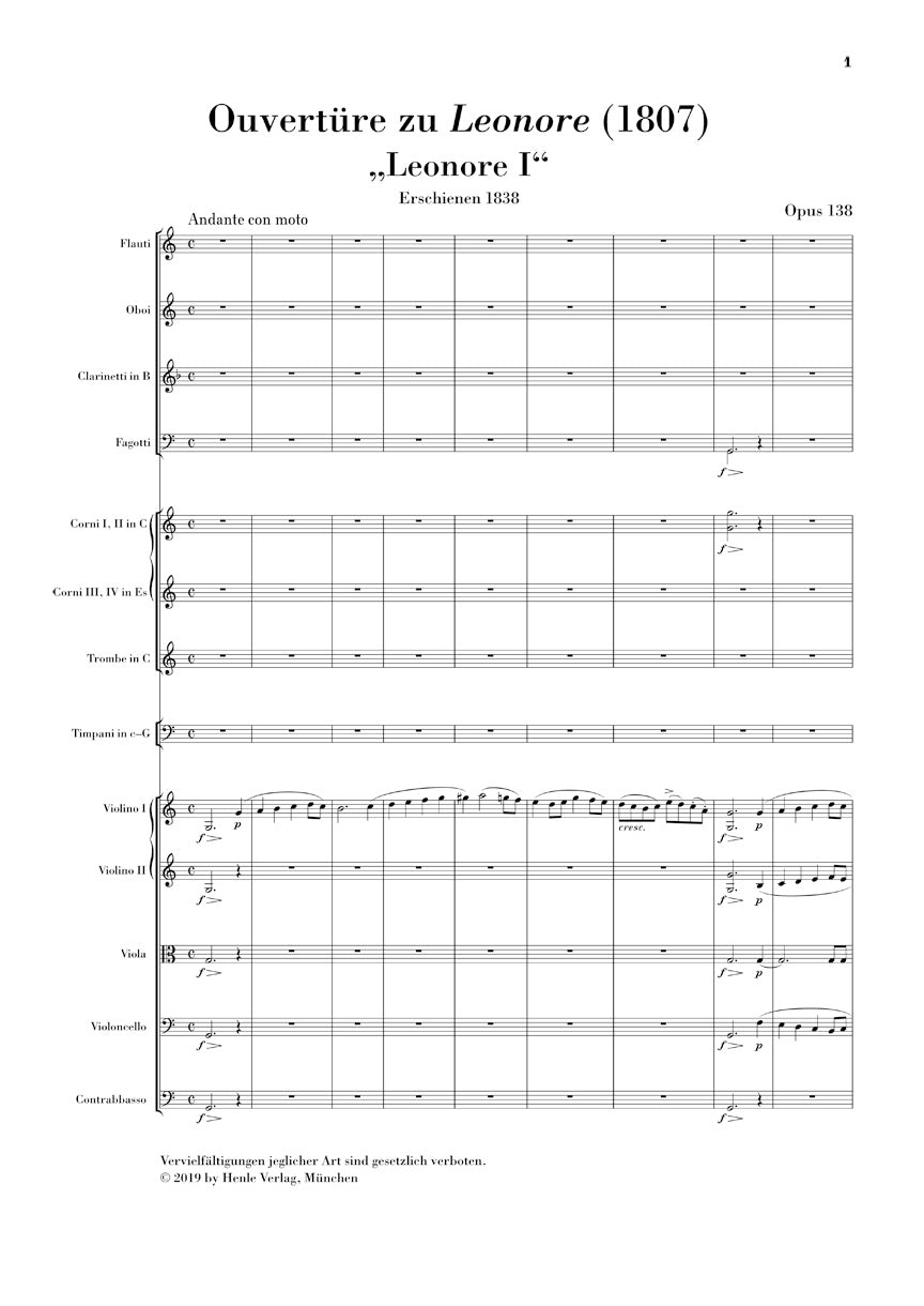 Beethoven: Leonore Overture No. 1, Op. 138