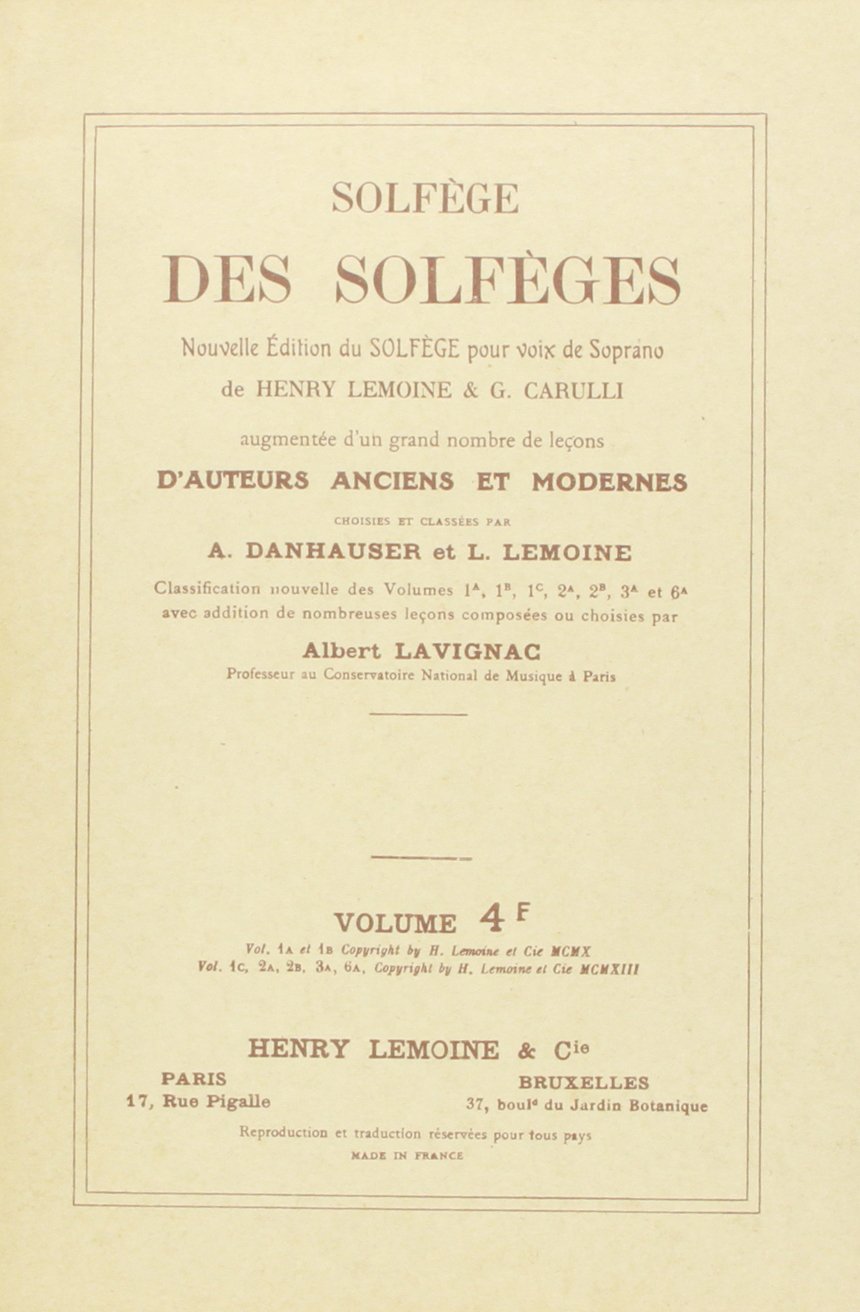 Solfège des Solfèges - Volume 4F