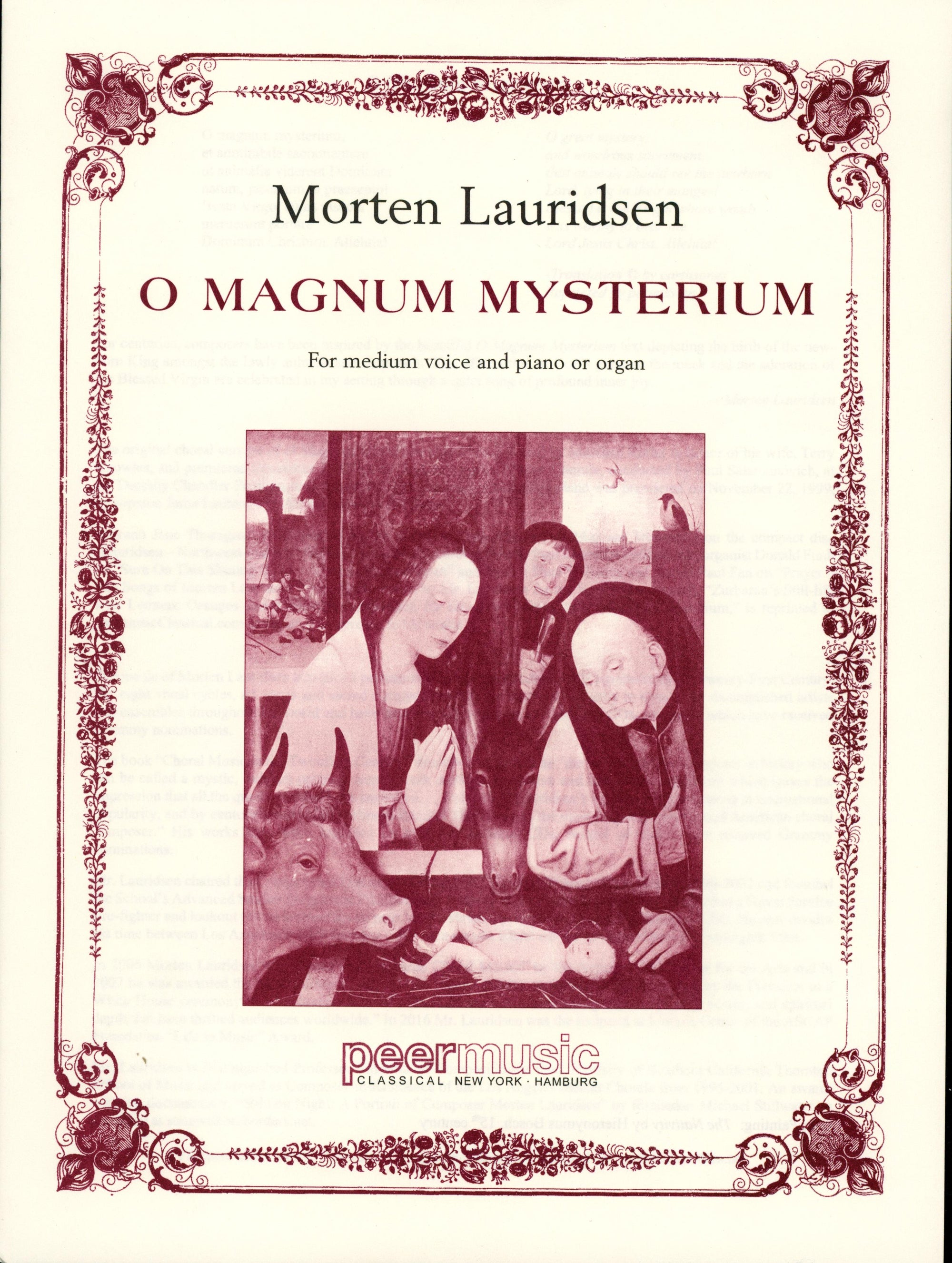 Lauridsen: O Magnum Mysterium (Version for Medium Voice)