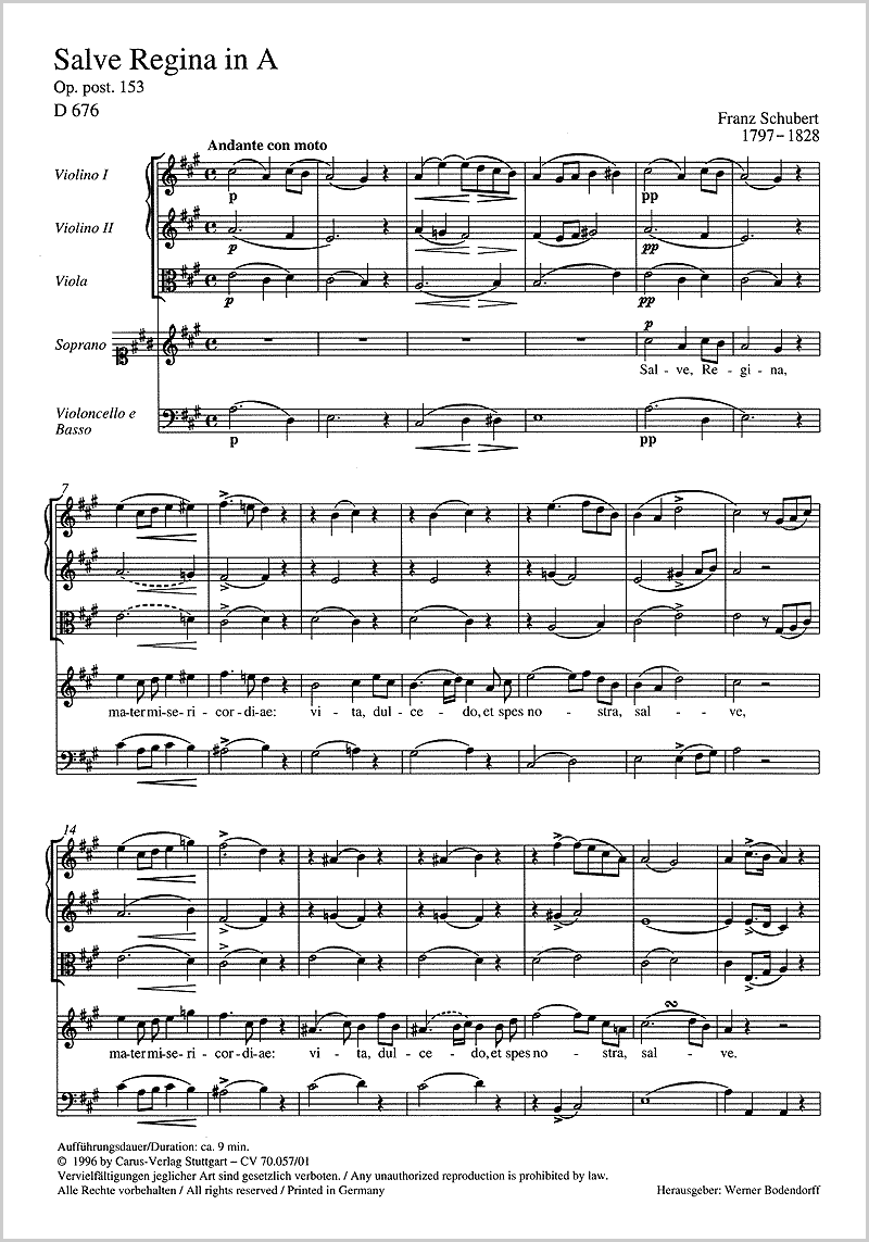 Schubert: Salve Regina in A Major, D 676