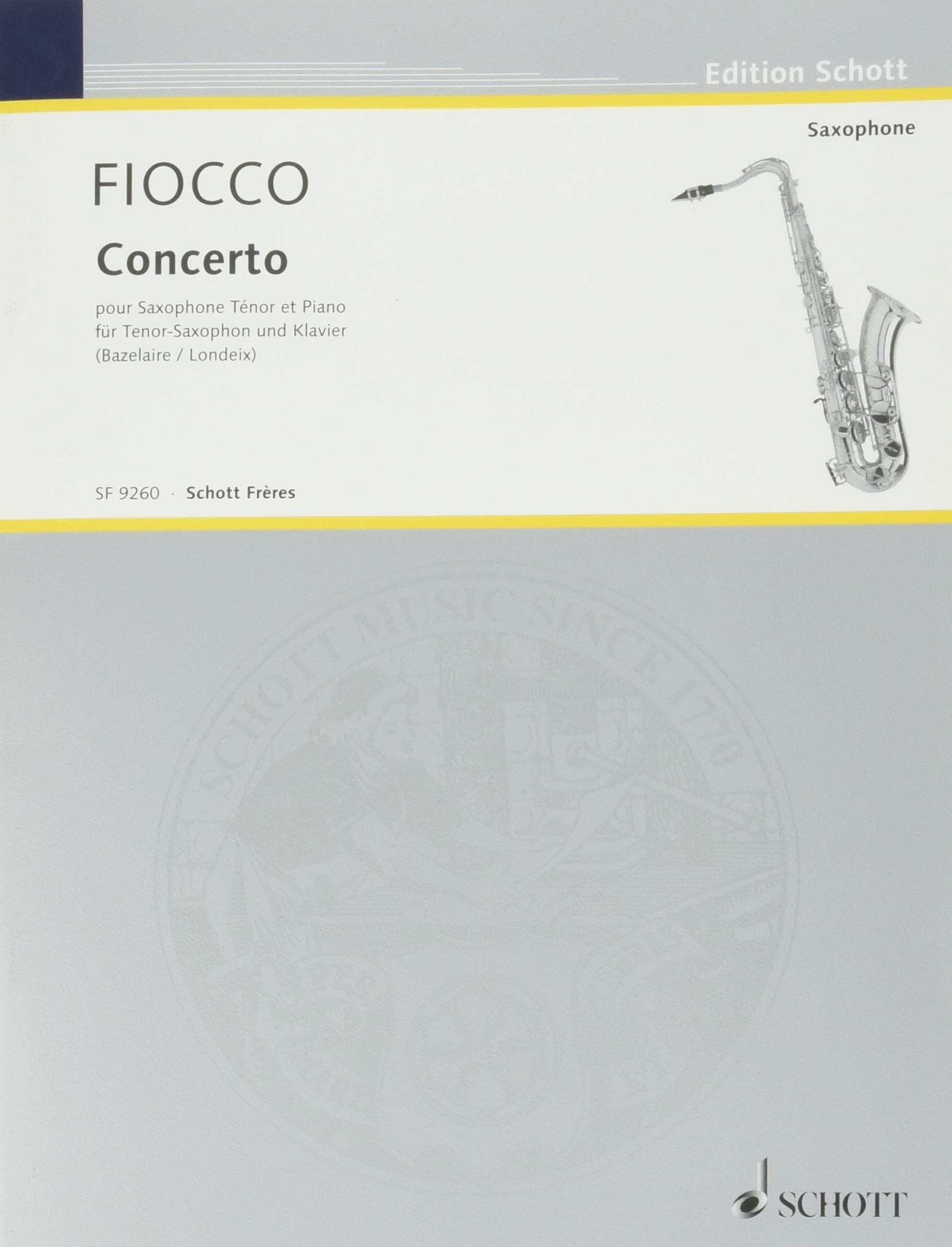 Fiocco: Tenor Saxophone Concerto