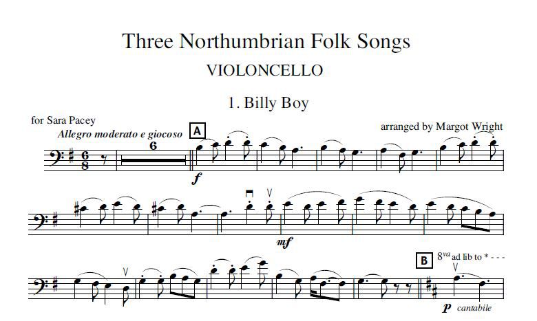 Three Northumbrian Folk Songs (arr. for cello & piano)
