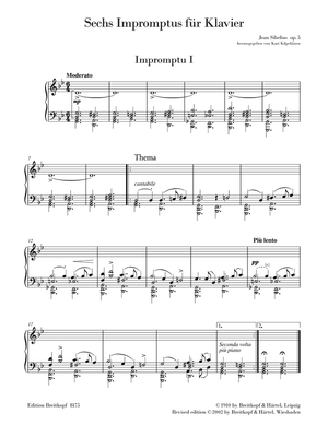 Sibelius: 6 Impromptus, Op. 5