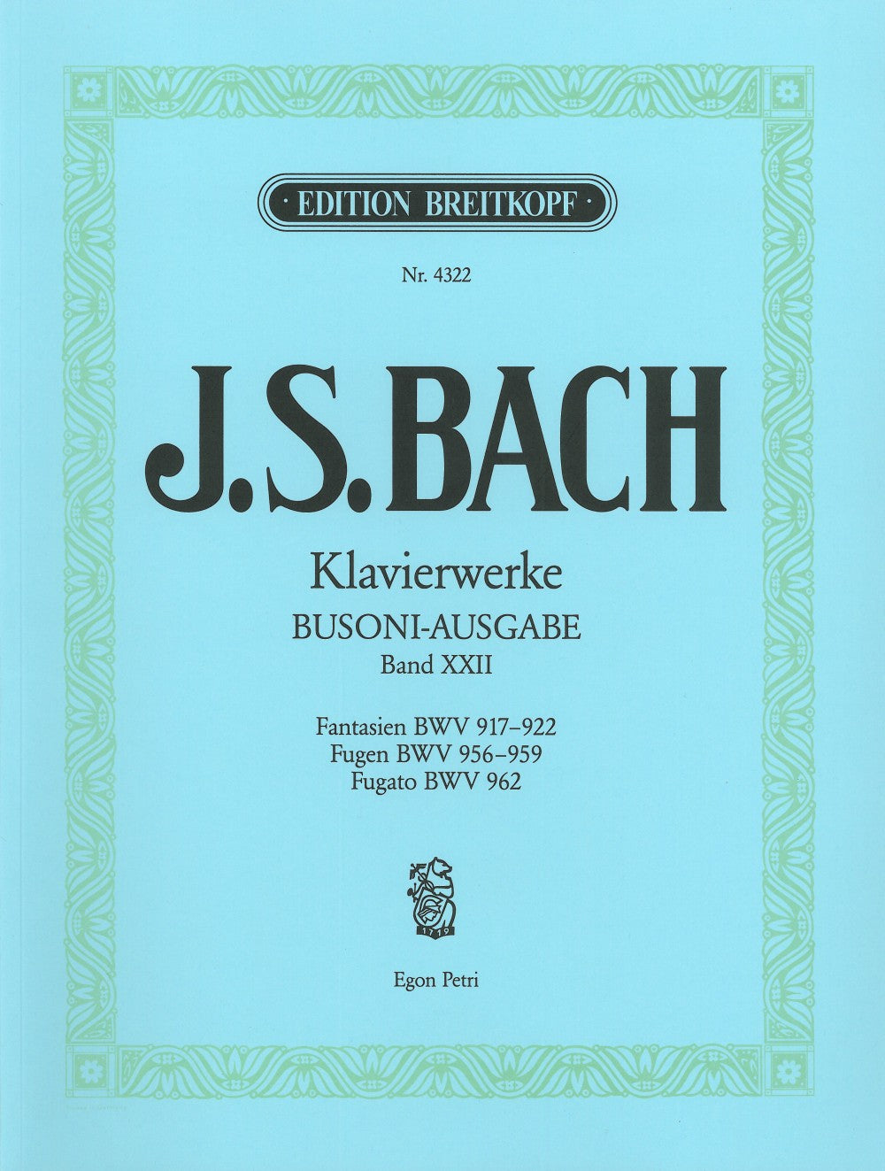 Bach: Fantasies BWV 917-922, Fugues BWV 956-959 & 962