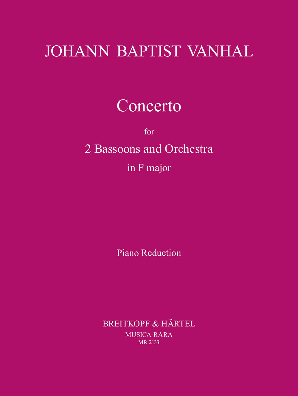 Vaňhal: Concerto for 2 Bassoons in F Major