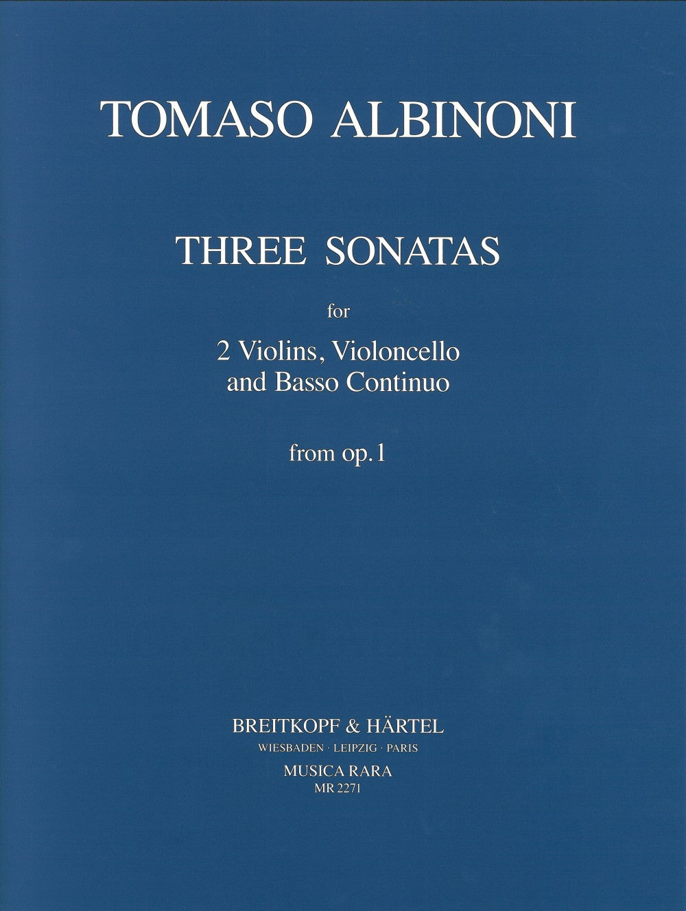 Albinoni: Three Sonatas, Op. 1, Nos. 1-3