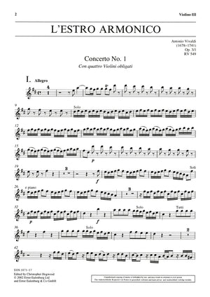 Vivaldi: L'Estro Armonico, RV 549, Op. 3, No. 1
