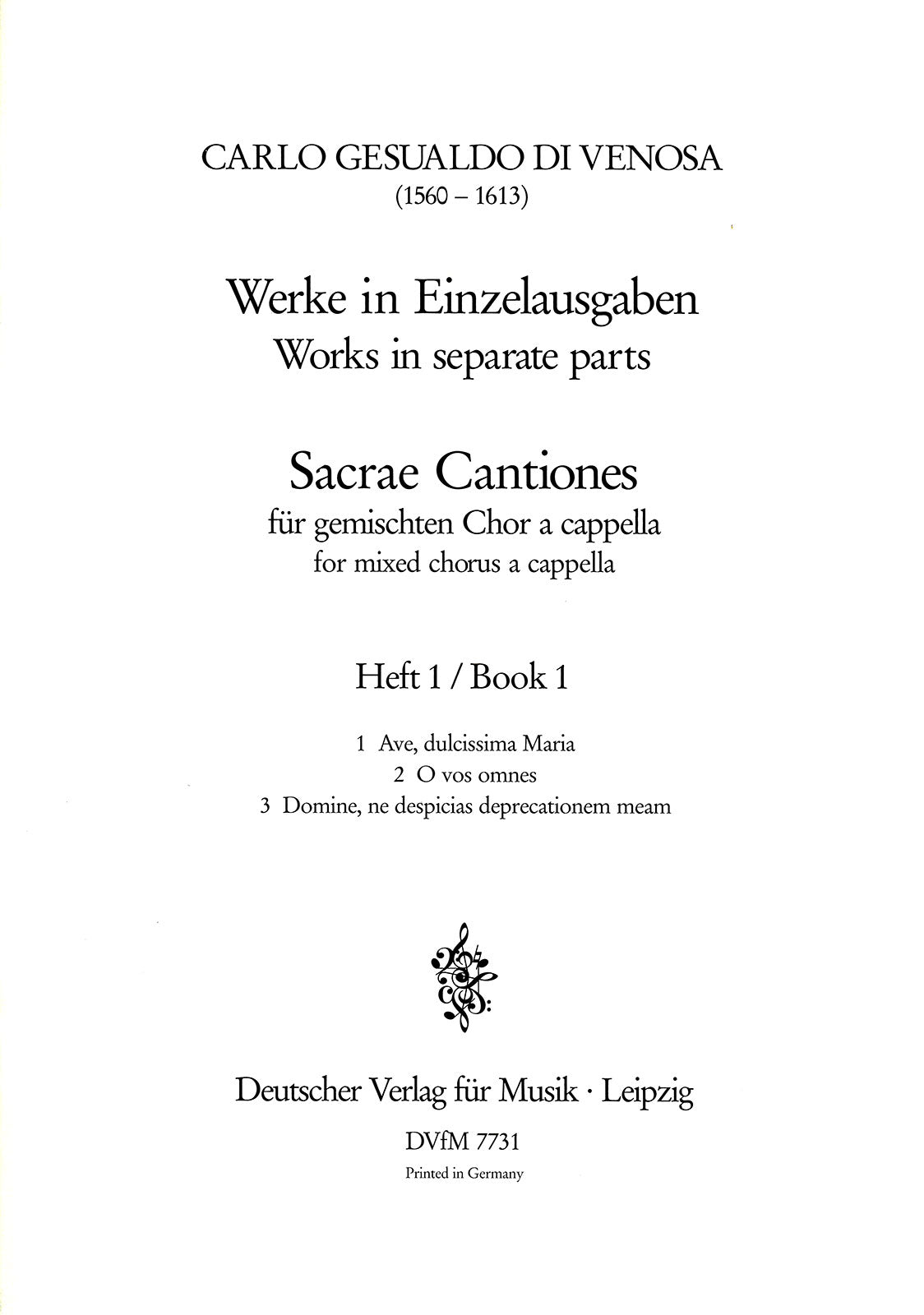 Gesualdo: Sacrae Cantiones - Volume 1