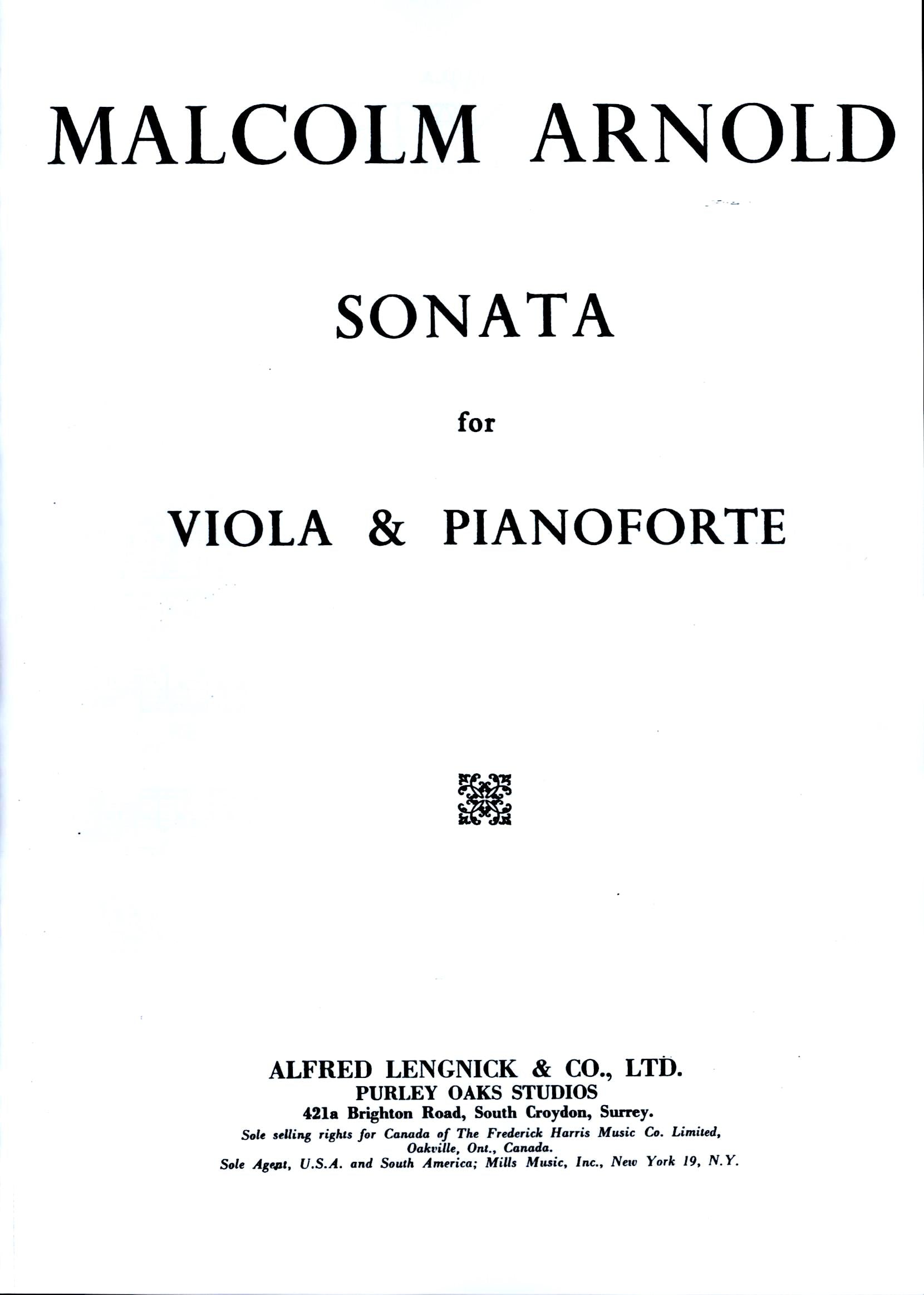 Arnold: Viola Sonata, Op. 17