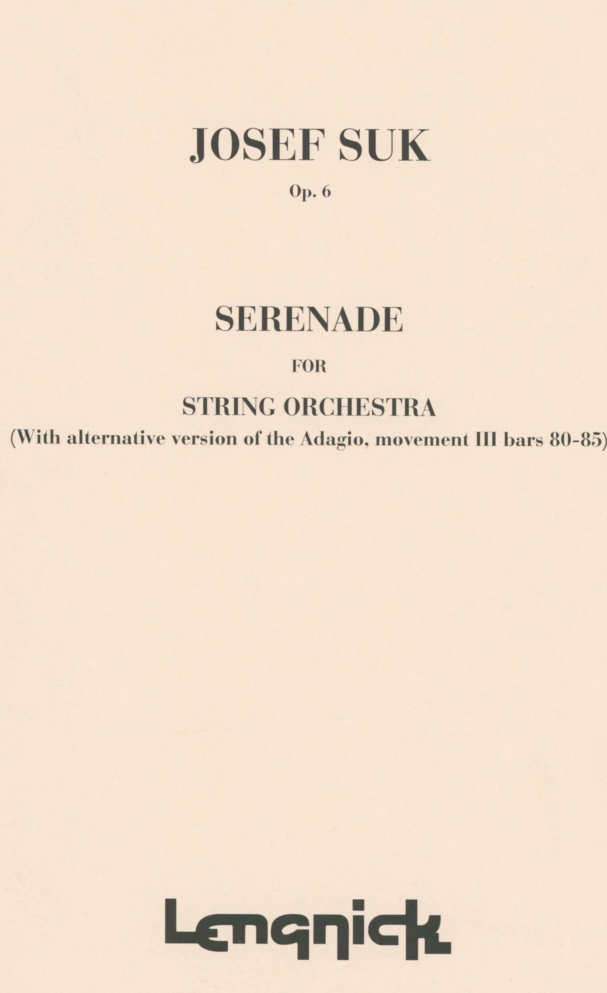 Suk: Serenade, Op. 6