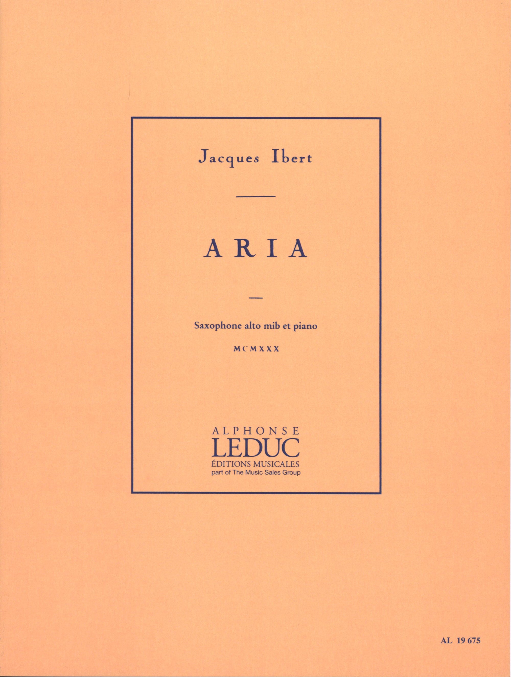 Ibert: Aria (arr. for alto sax & piano)
