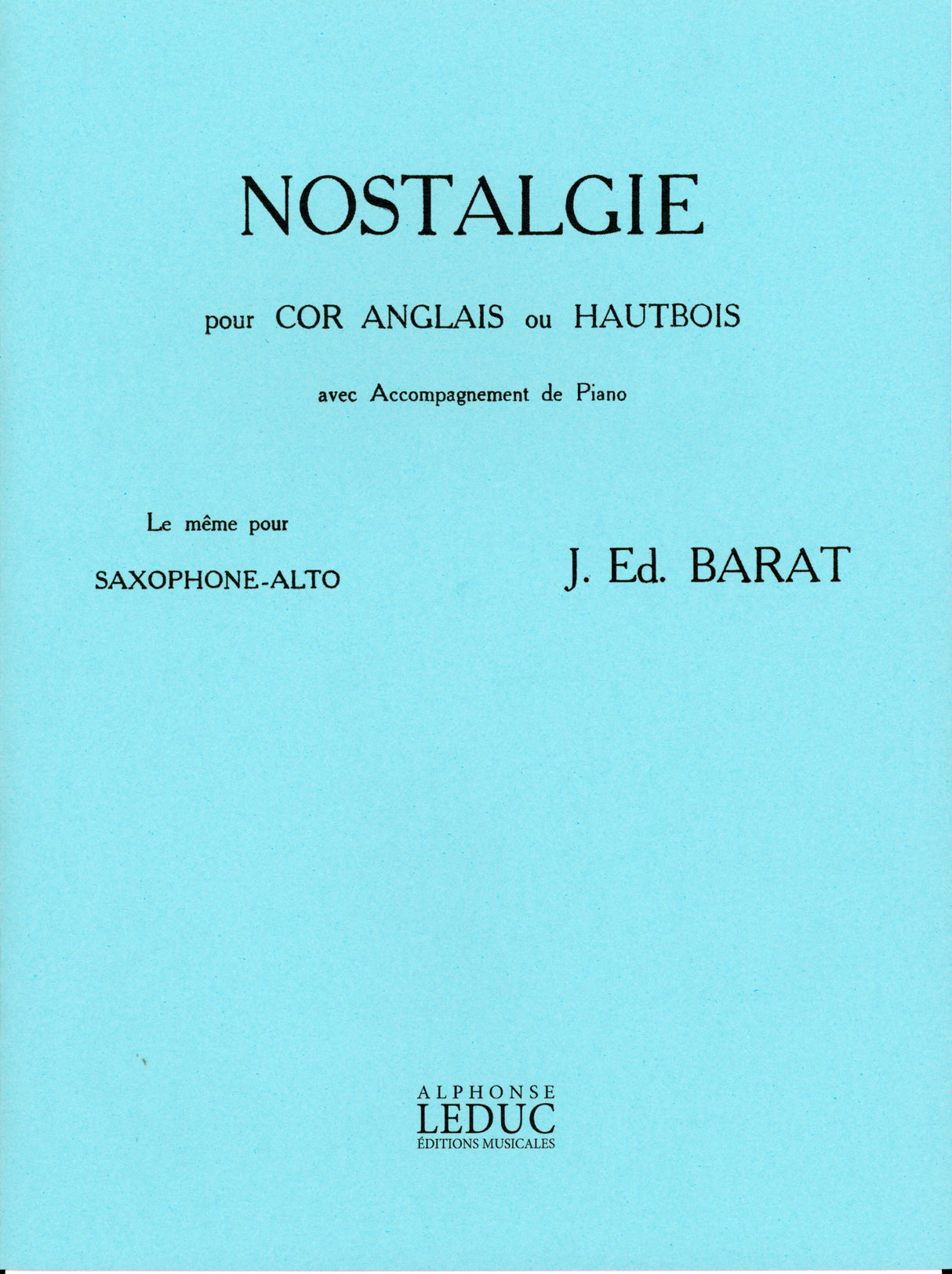 Barat: Nostalgie - Edition for Oboe