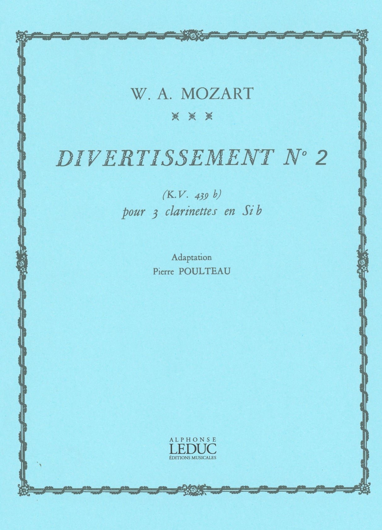 Mozart: Divertissement No. 2, K. 439b (arr. for 3 clarinets)