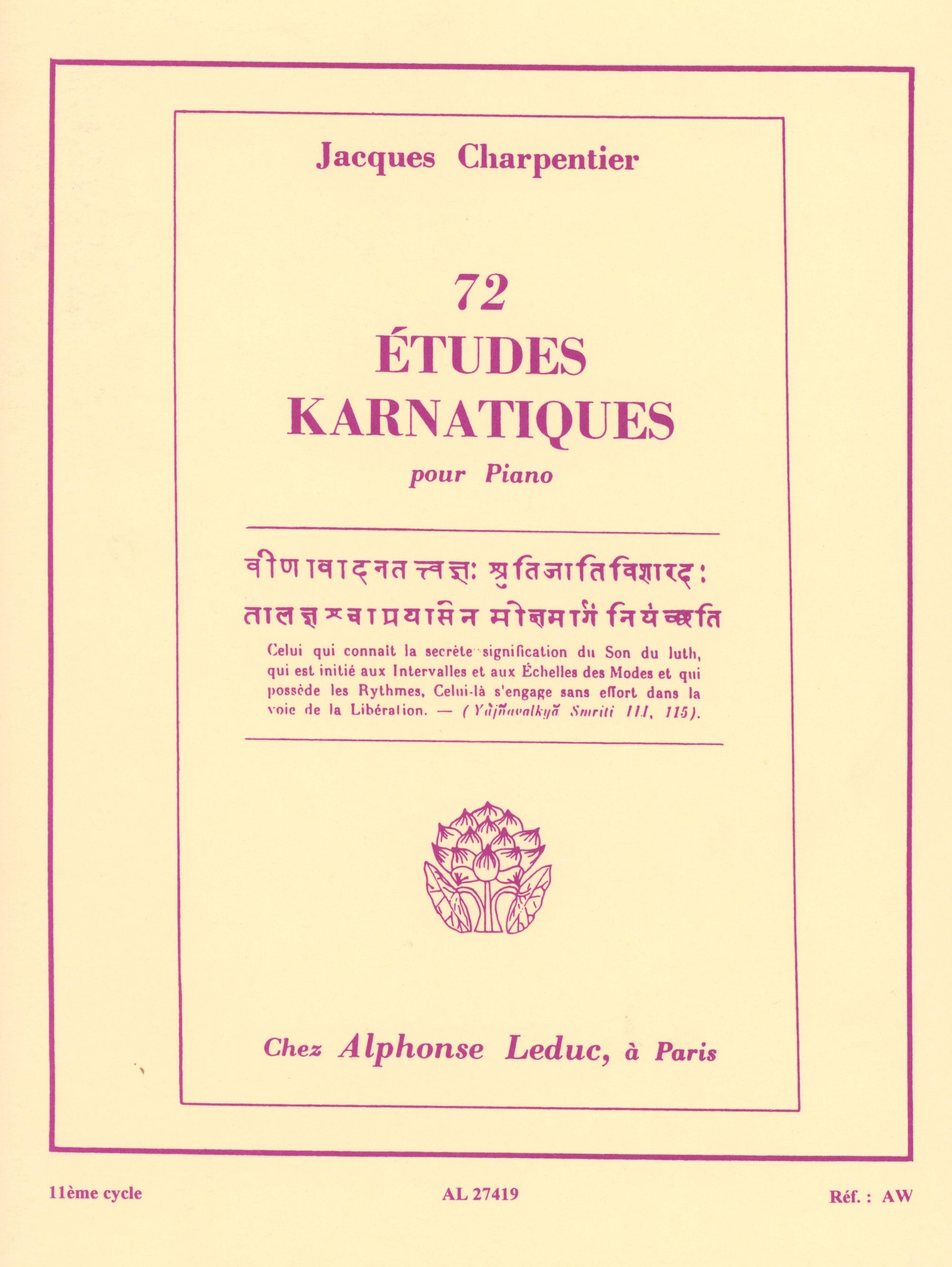 J. Charpentier: Etudes karnatiques - Volume 11 (Nos. 61-66)