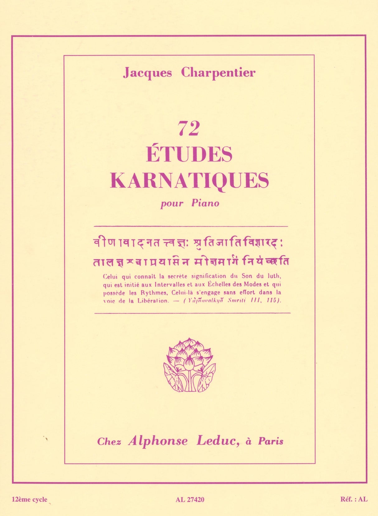 J. Charpentier: Etudes karnatiques - Volume 12 (Nos. 67-72)