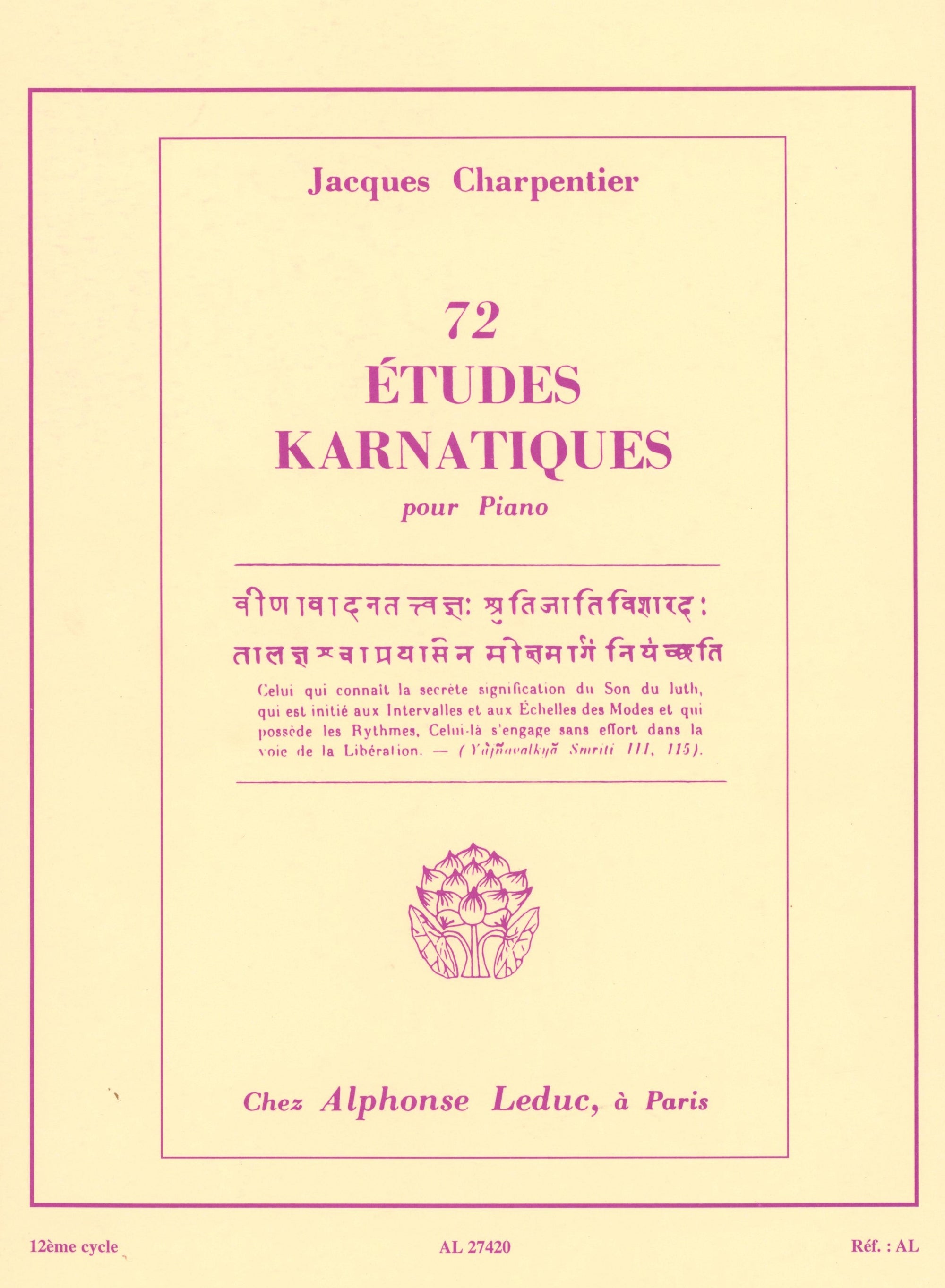 J. Charpentier: Etudes karnatiques - Volume 12 (Nos. 67-72)