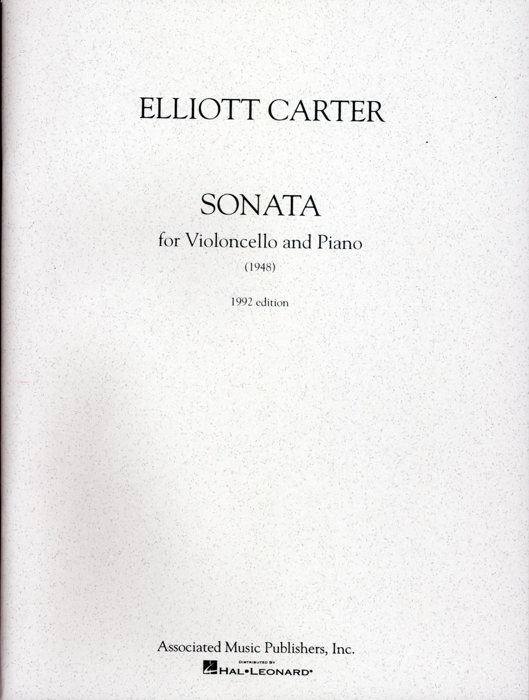 Carter: Cello Sonata
