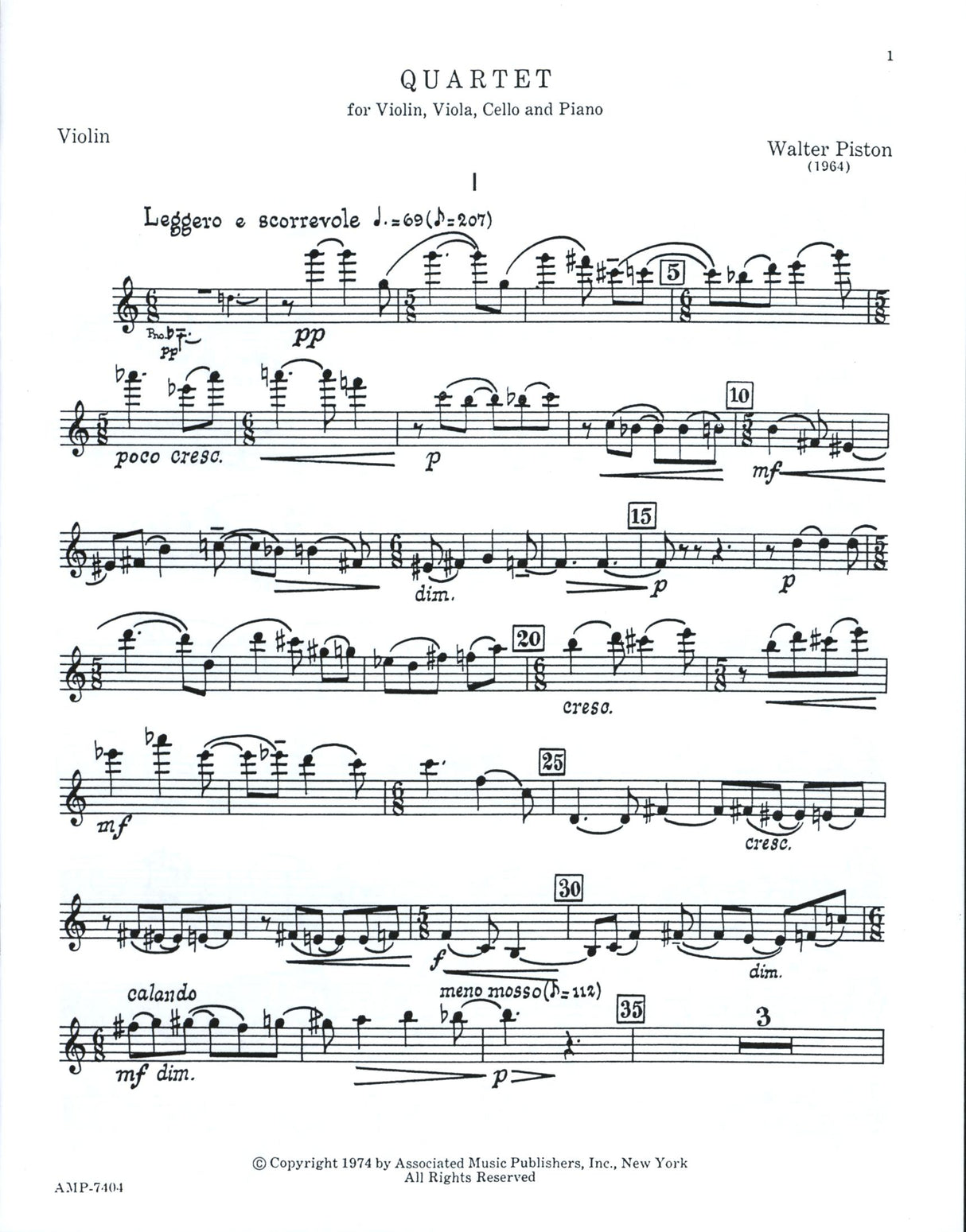 Piston: Piano Quartet