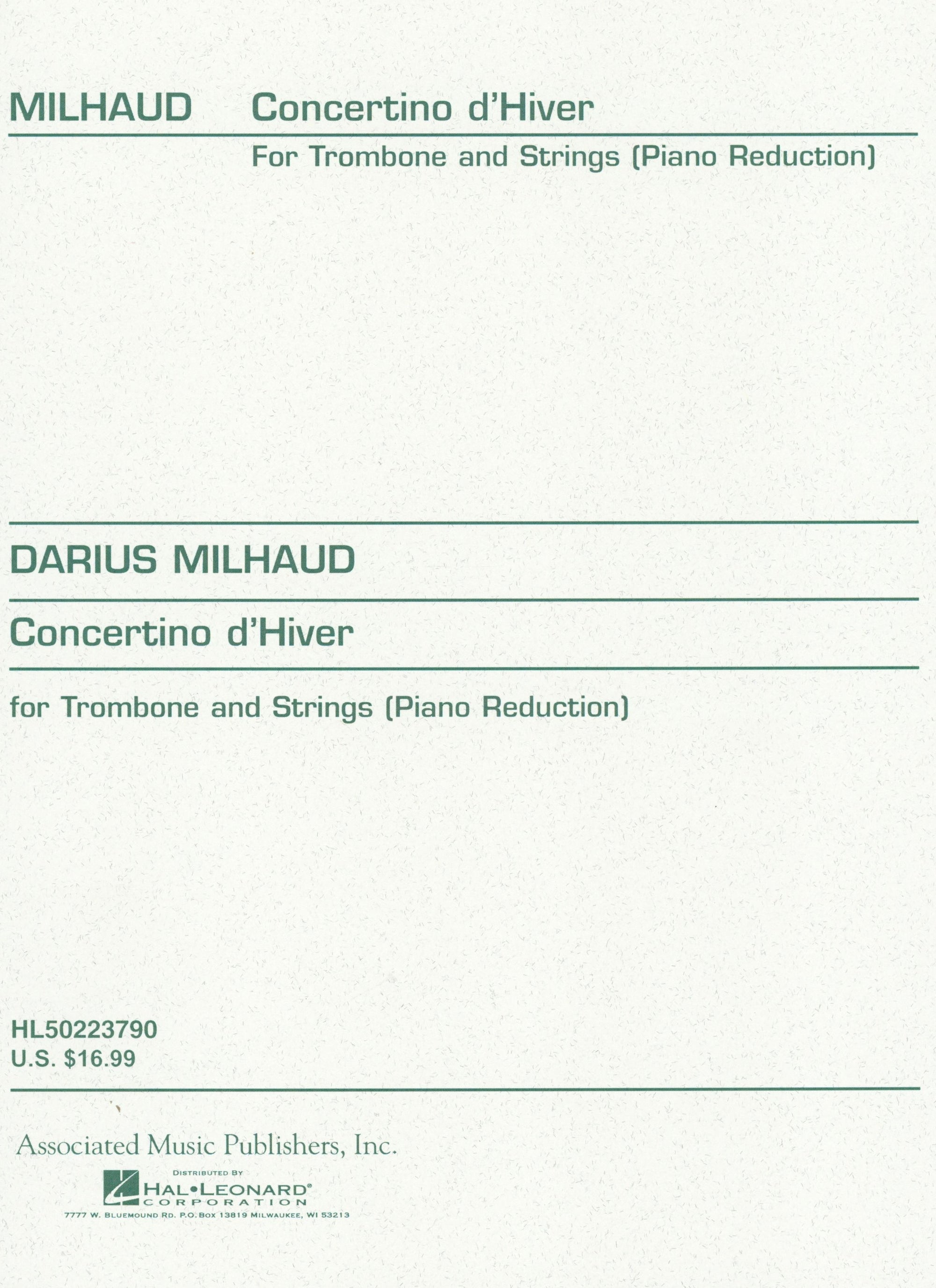 Milhaud: Concertino d'Hiver, Op. 327
