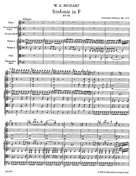 Mozart: Symphony No. 18 in F Major, K. 130
