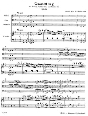 Mozart: Piano Quartet in G Minor, K. 478