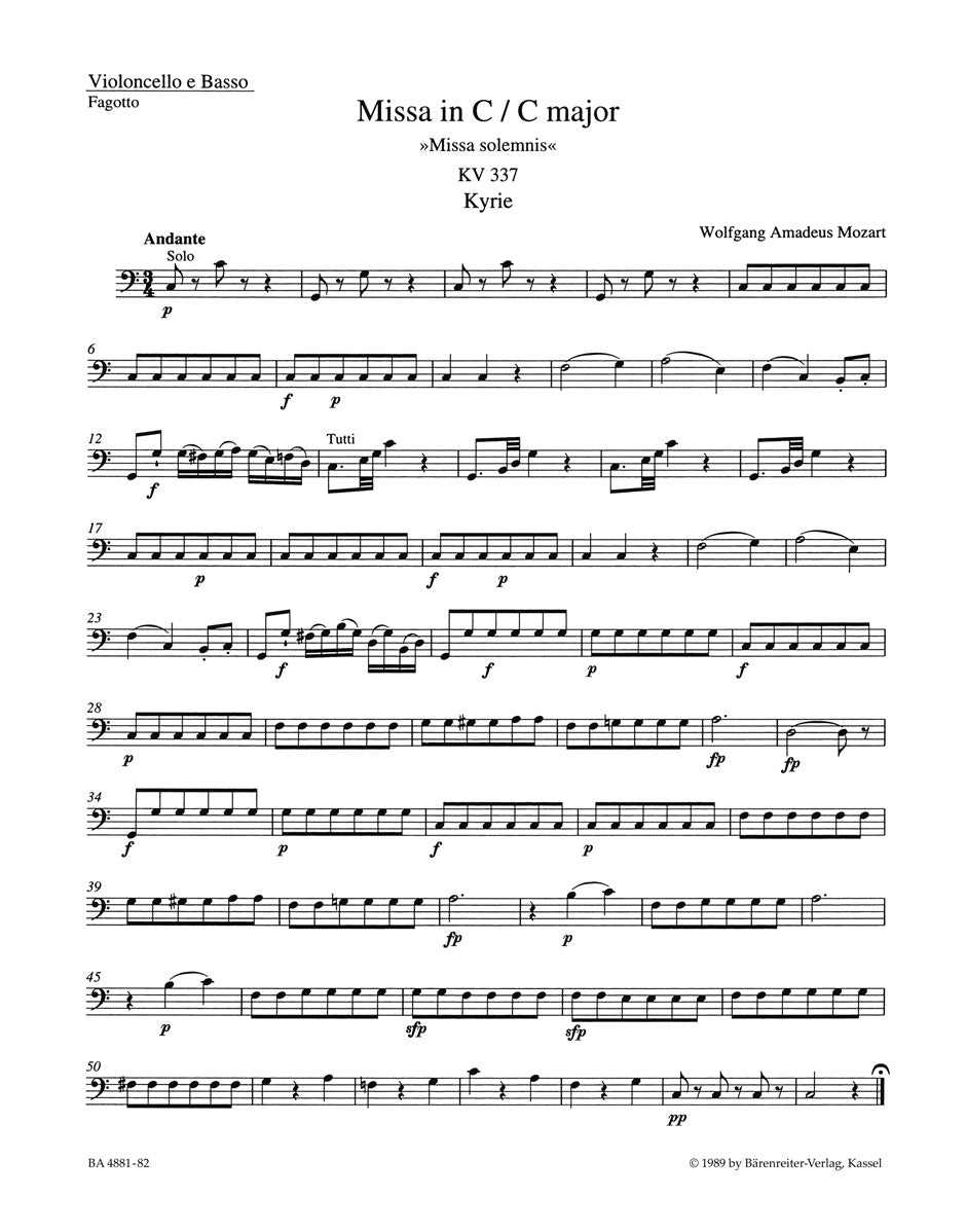 Mozart: Missa in C Major, K. 337 ("Missa solemnis")