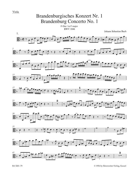 Bach: Brandenburg Concerto No. 1 and Original Version "Sinfonia" in F Major, BWV 1046 and 1046a (Urtext)