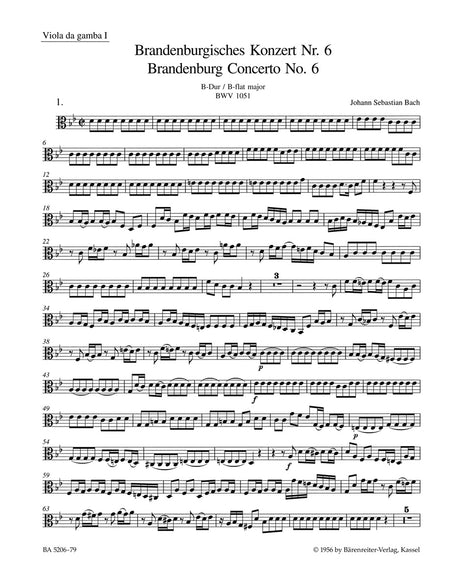 Bach: Brandenburg Concerto No. 6 in B-flat Major, BWV 1051