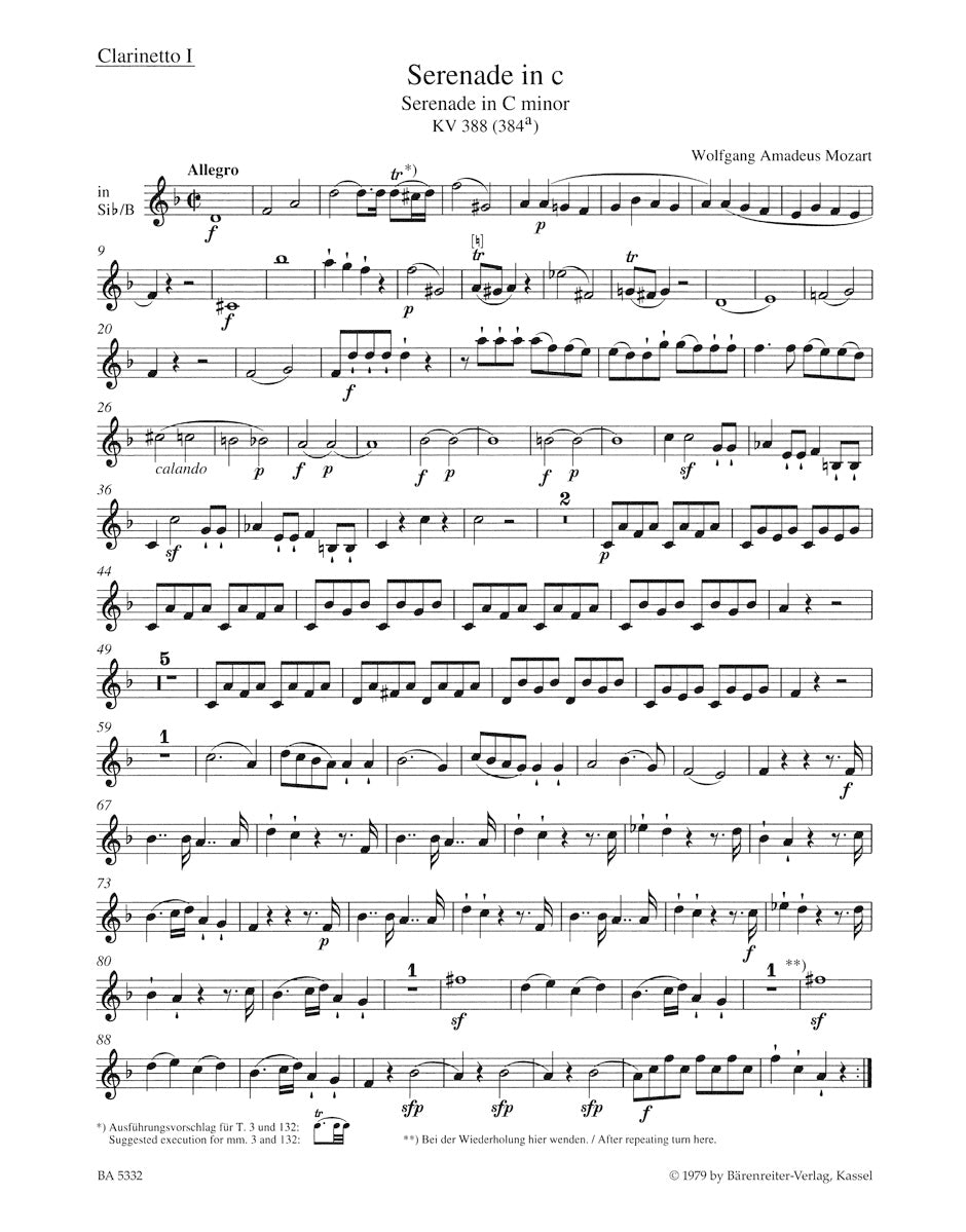 Mozart: Serenade in C Minor, K. 388 (384a)