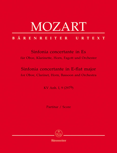 Mozart: Sinfonia concertante for Oboe, Clarinet, Horn, Bassoon and Orchestra in E-flat Major K. Anh. I,9 (297b)