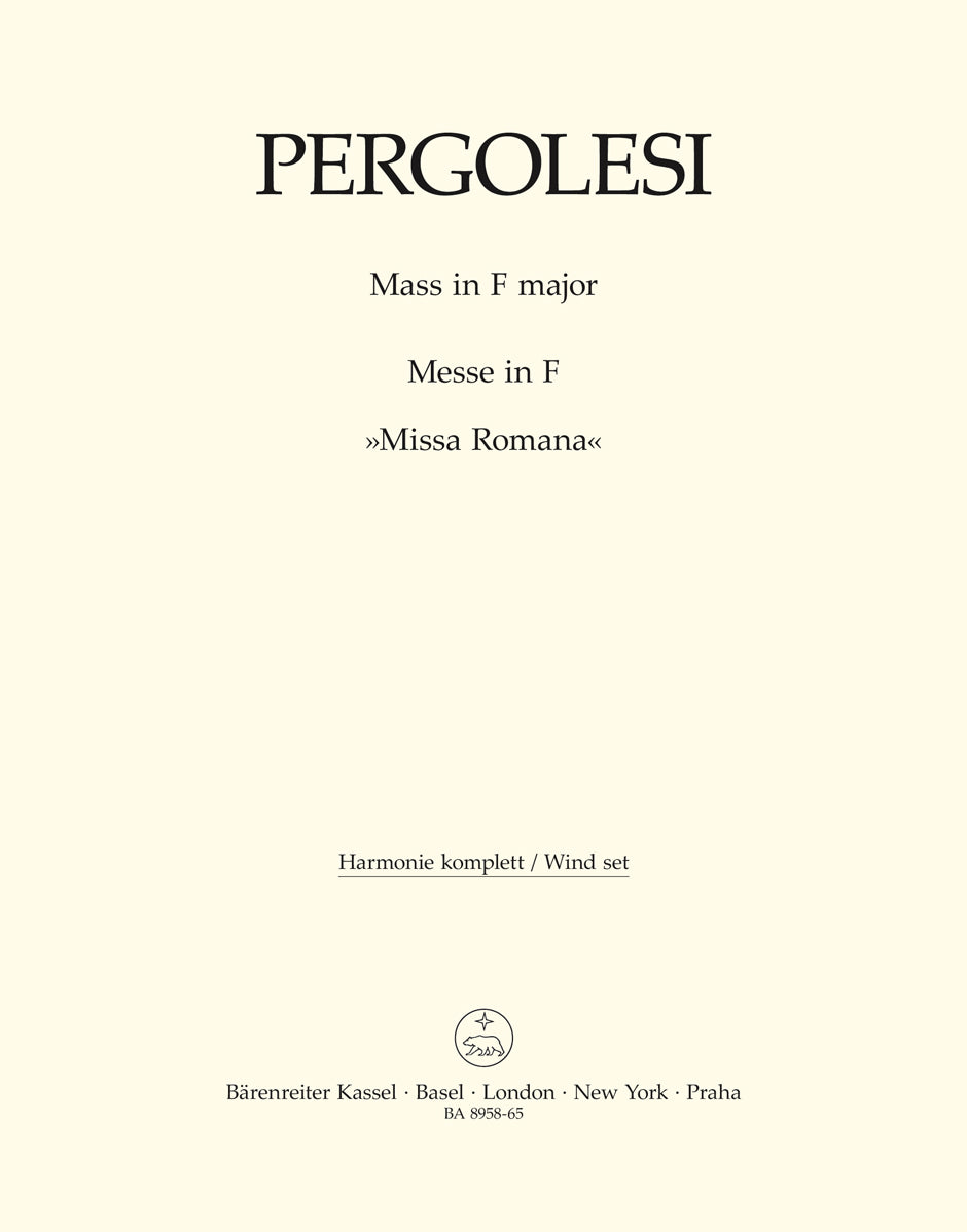 Pergolesi: Mass in F Major ("Missa Romana")