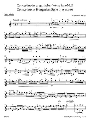 Rieding: Concertino in A Minor, Op. 21