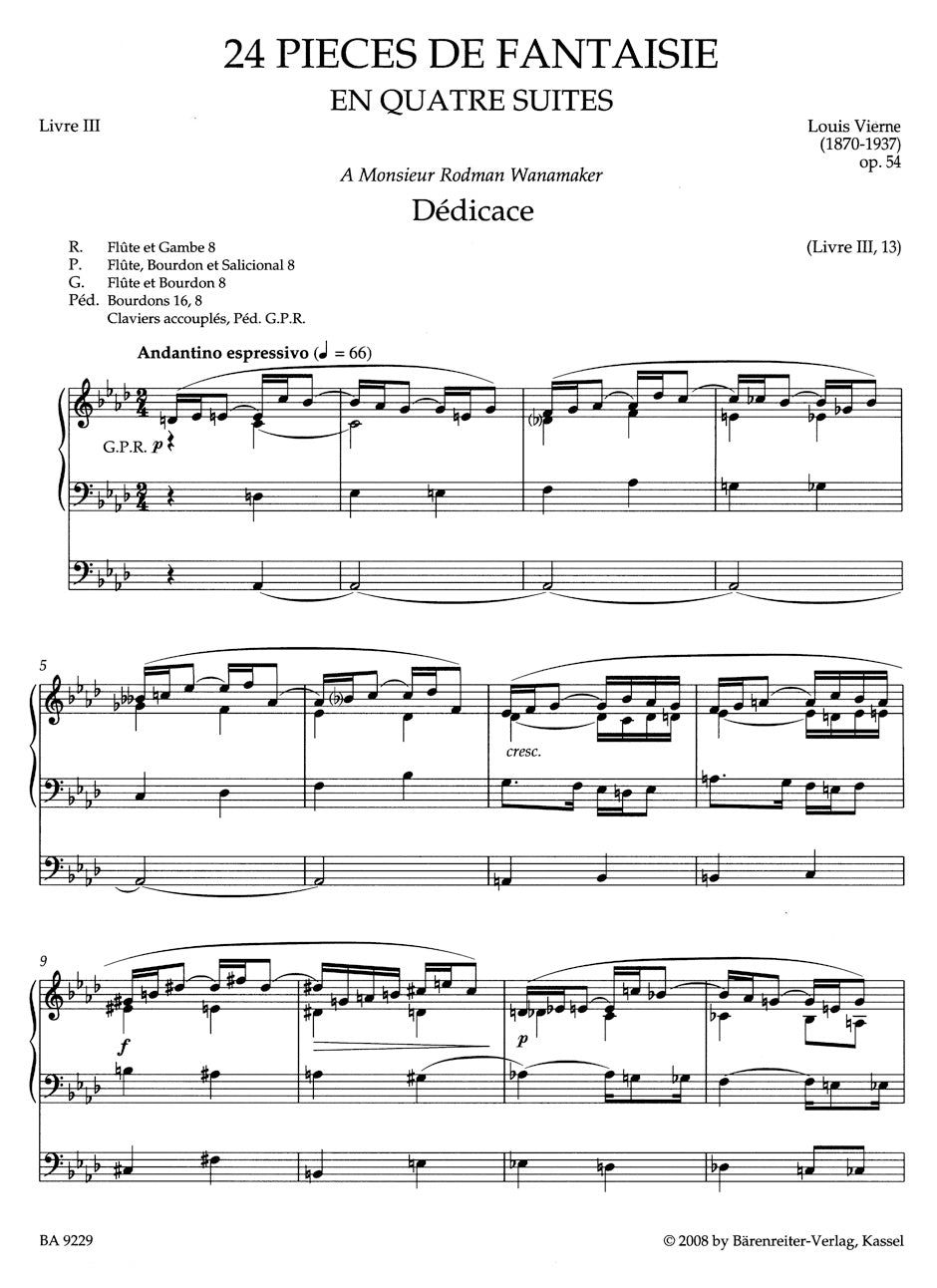 Vierne: Pièces de fantaisie, Op. 54 (Troisième Suite)