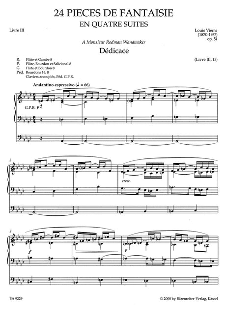 Vierne: Pièces de fantaisie, Op. 54 (Troisième Suite)